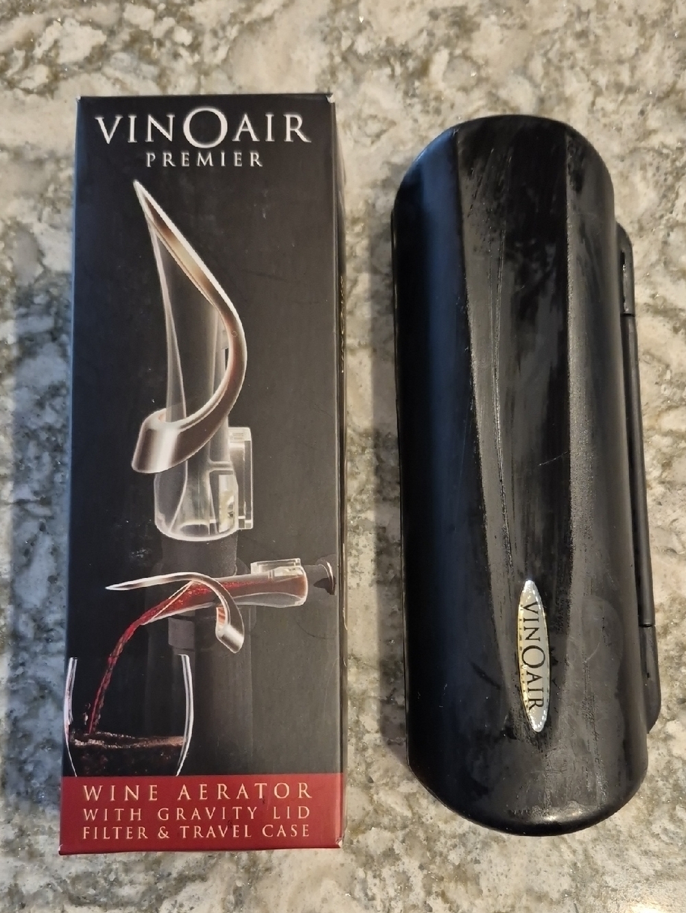 VinOair Premier Wine Aerator Gift Set By Cork Pops Travel Case